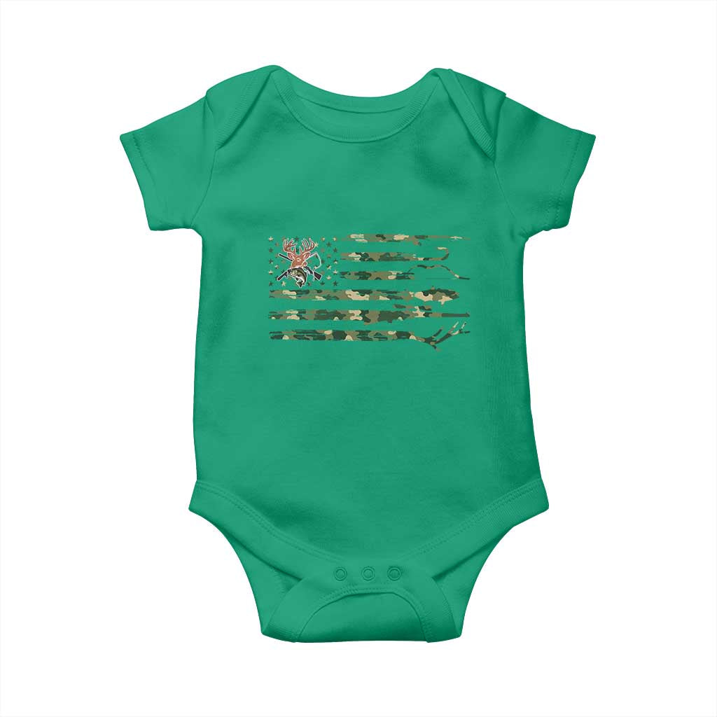Hunting And Fishing Life Baby Onesie American Flag - Wonder Print Shop