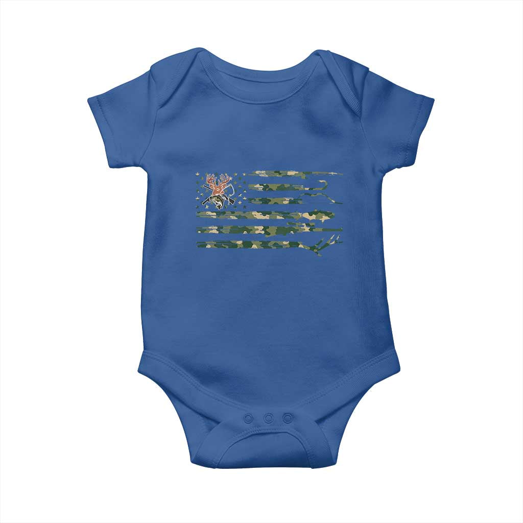 Hunting And Fishing Life Baby Onesie American Flag - Wonder Print Shop