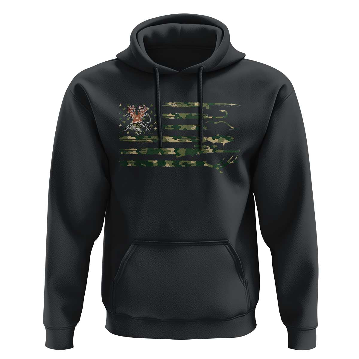 Hunting And Fishing Life Hoodie American Flag - Wonder Print Shop