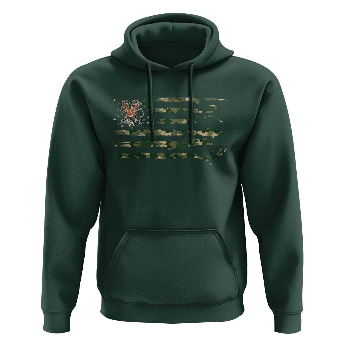 Hunting And Fishing Life Hoodie American Flag - Wonder Print Shop