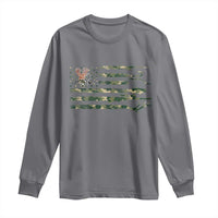 Hunting And Fishing Life Long Sleeve Shirt American Flag - Wonder Print Shop
