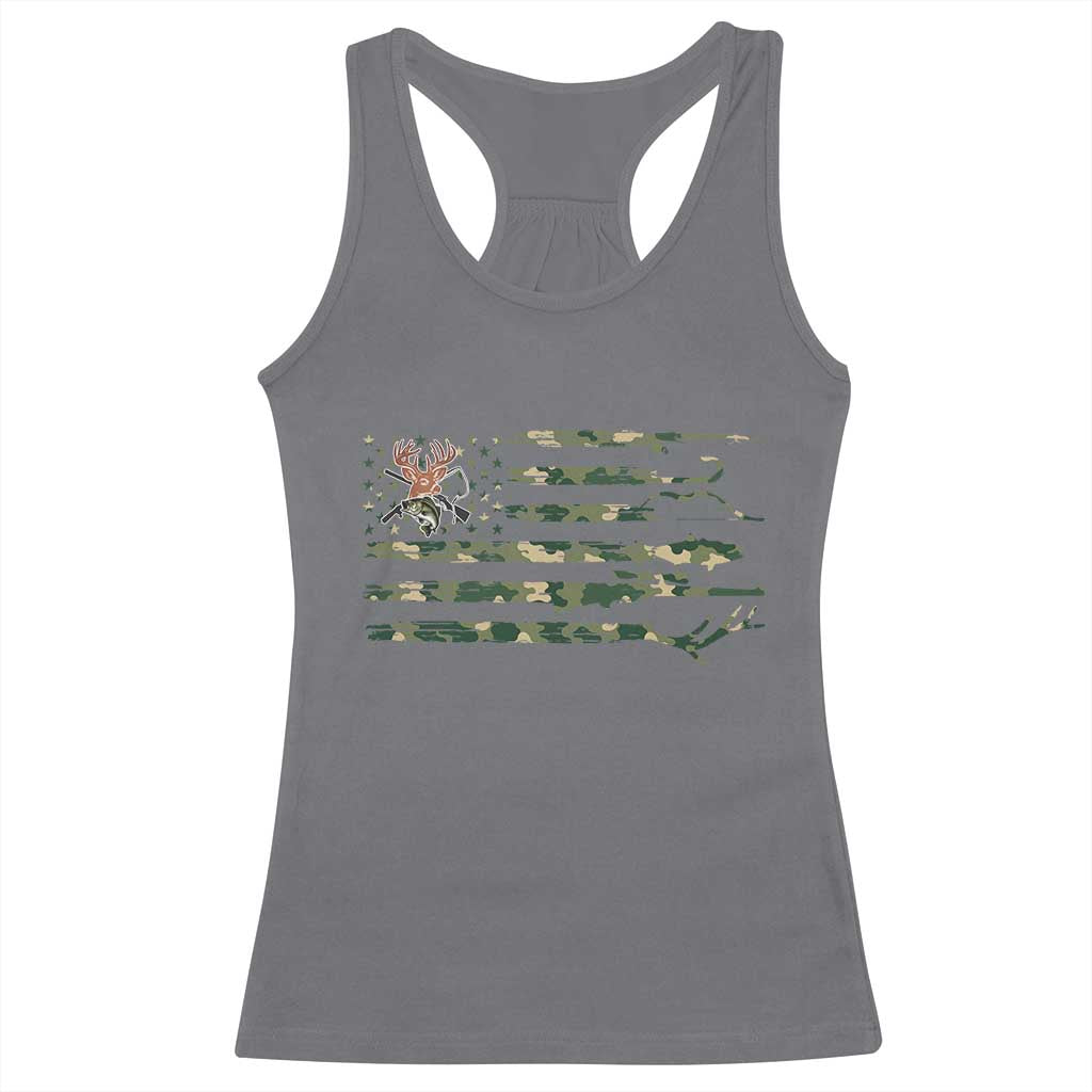 Hunting And Fishing Life Racerback Tank Top American Flag - Wonder Print Shop