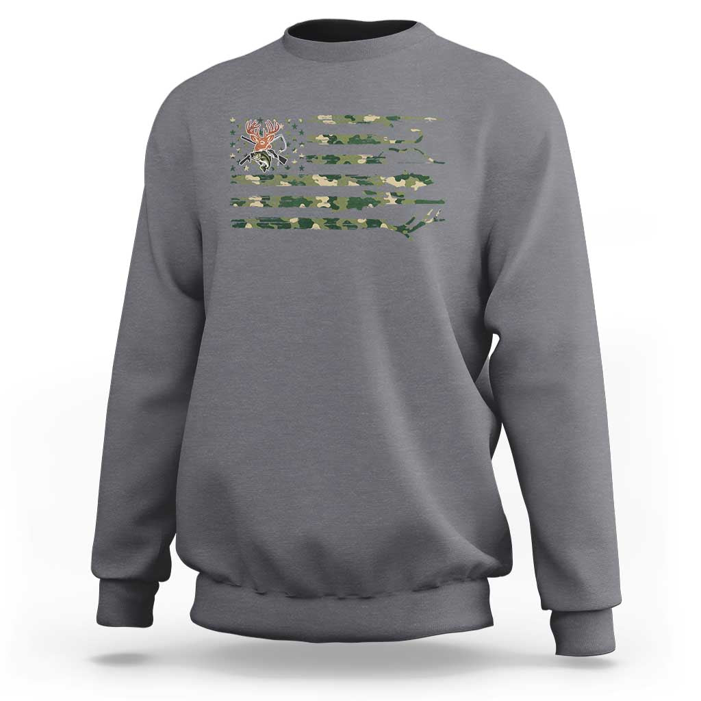 Hunting And Fishing Life Sweatshirt American Flag - Wonder Print Shop