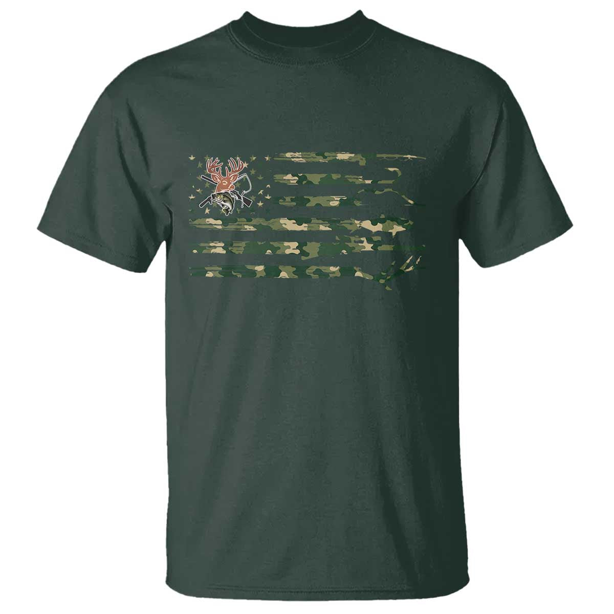 Hunting And Fishing Life T Shirt American Flag - Wonder Print Shop