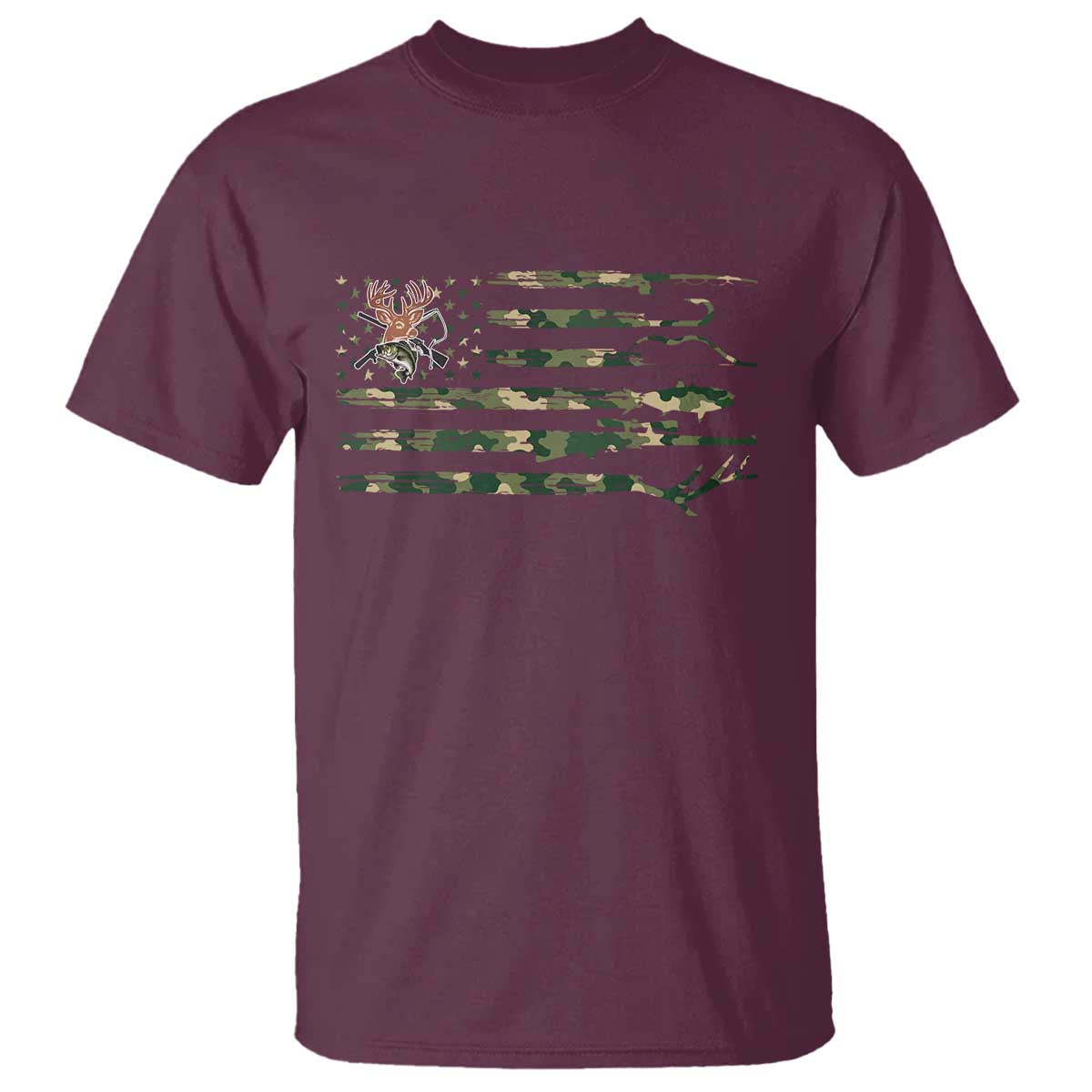 Hunting And Fishing Life T Shirt American Flag - Wonder Print Shop
