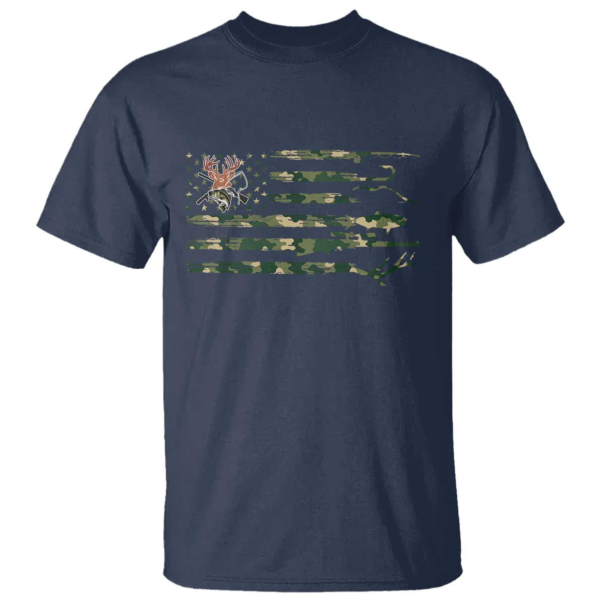 Hunting And Fishing Life T Shirt American Flag - Wonder Print Shop