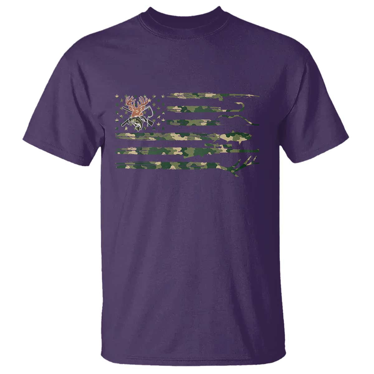 Hunting And Fishing Life T Shirt American Flag - Wonder Print Shop