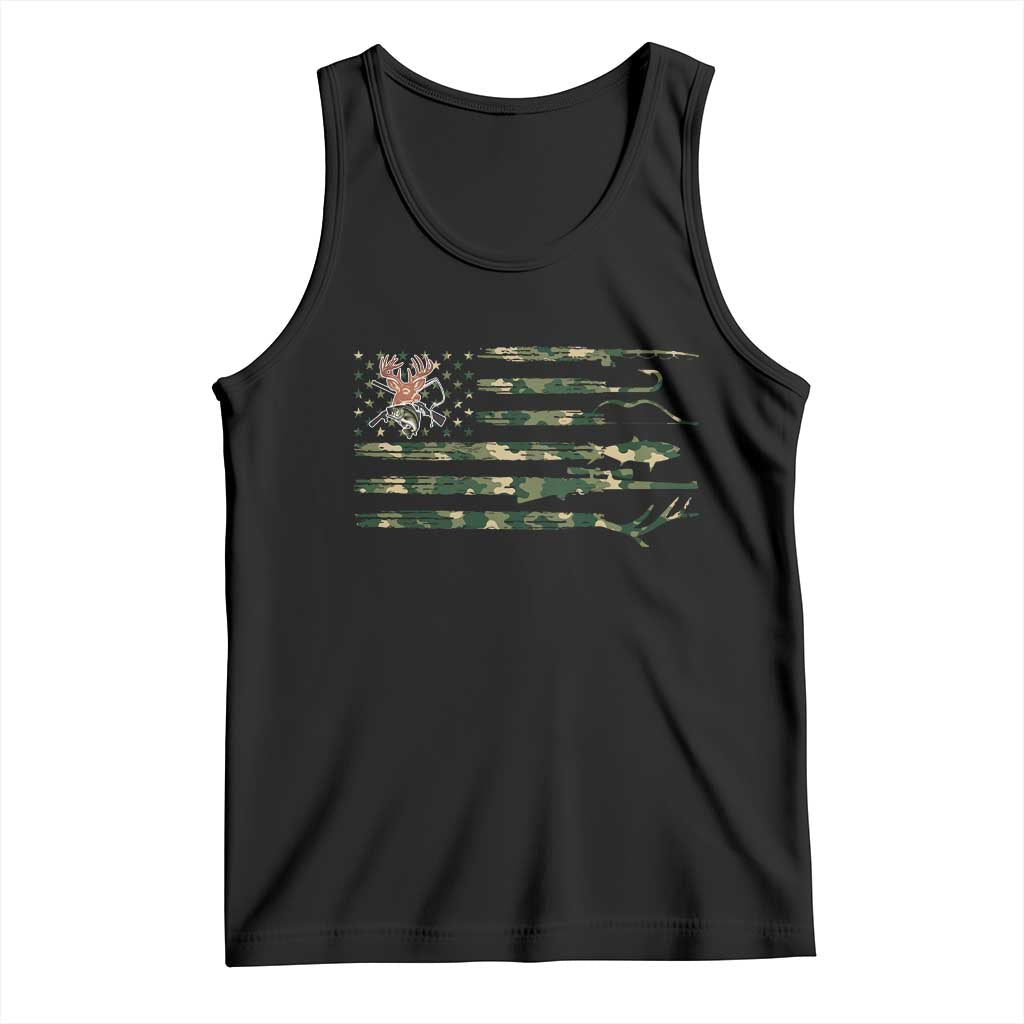 Hunting And Fishing Life Tank Top American Flag - Wonder Print Shop