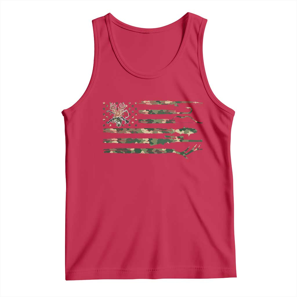 Hunting And Fishing Life Tank Top American Flag - Wonder Print Shop