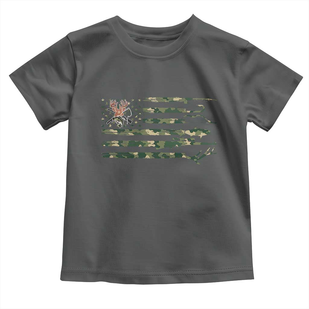 Hunting And Fishing Life Toddler T Shirt American Flag - Wonder Print Shop