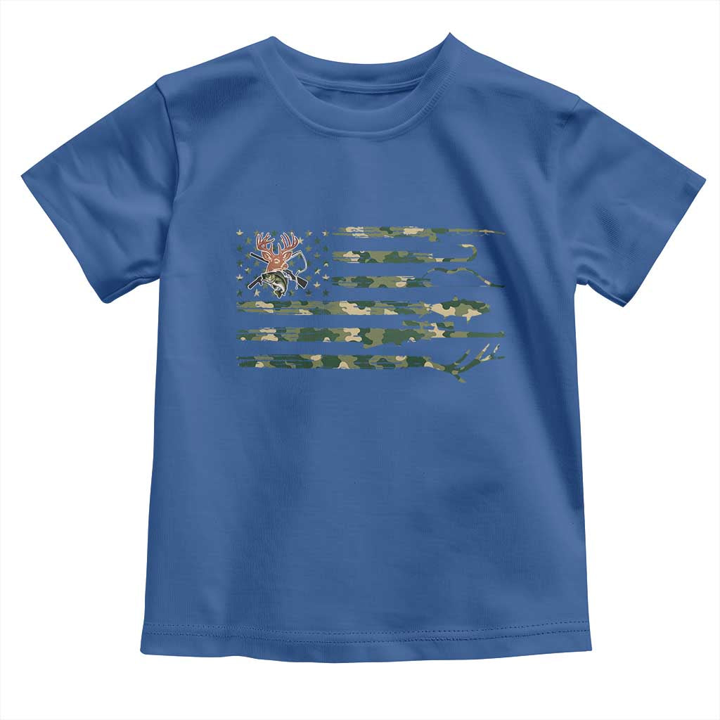 Hunting And Fishing Life Toddler T Shirt American Flag - Wonder Print Shop