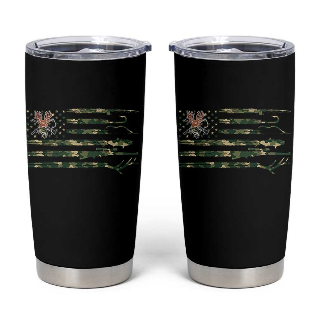 Hunting And Fishing Life Tumbler Cup American Flag