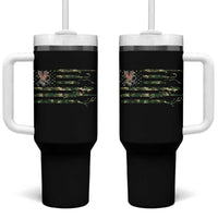 Hunting And Fishing Life Tumbler With Handle American Flag