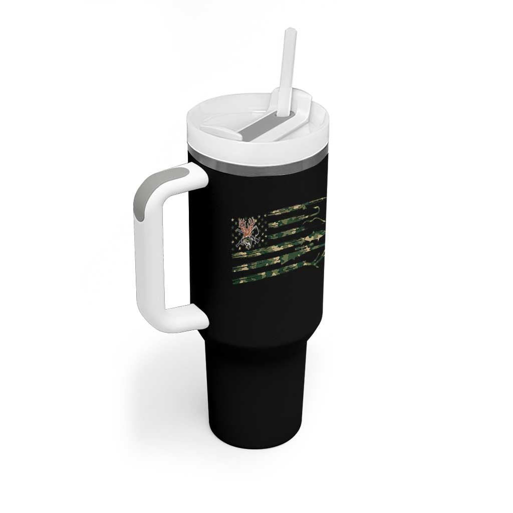 Hunting And Fishing Life Tumbler With Handle American Flag