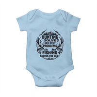 Hunter Fishermen Gifts Baby Onesie Fishing And Hunting Solve My Problems - Wonder Print Shop
