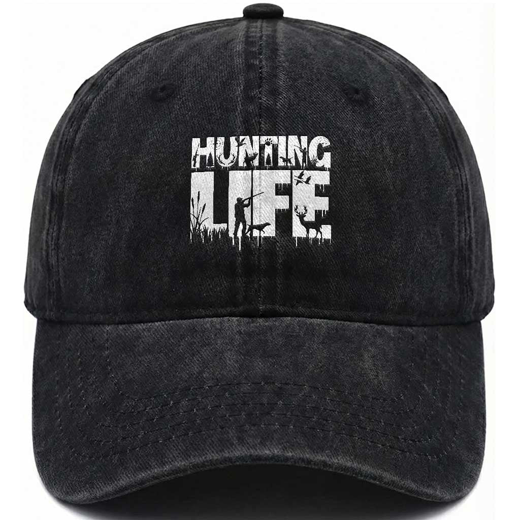 Hunting Life Washed Cotton Baseball Cap Funny Hunter Gift