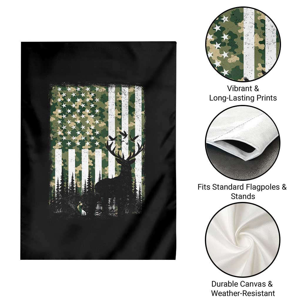 Deer Hunting Garden Flag American Flag Camo Gift - Wonder Print Shop