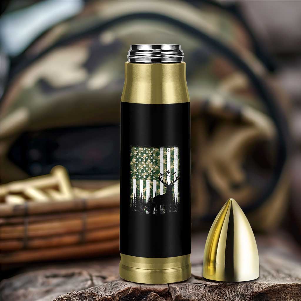 Deer Hunting Bullet Tumbler American Flag Camo Gift