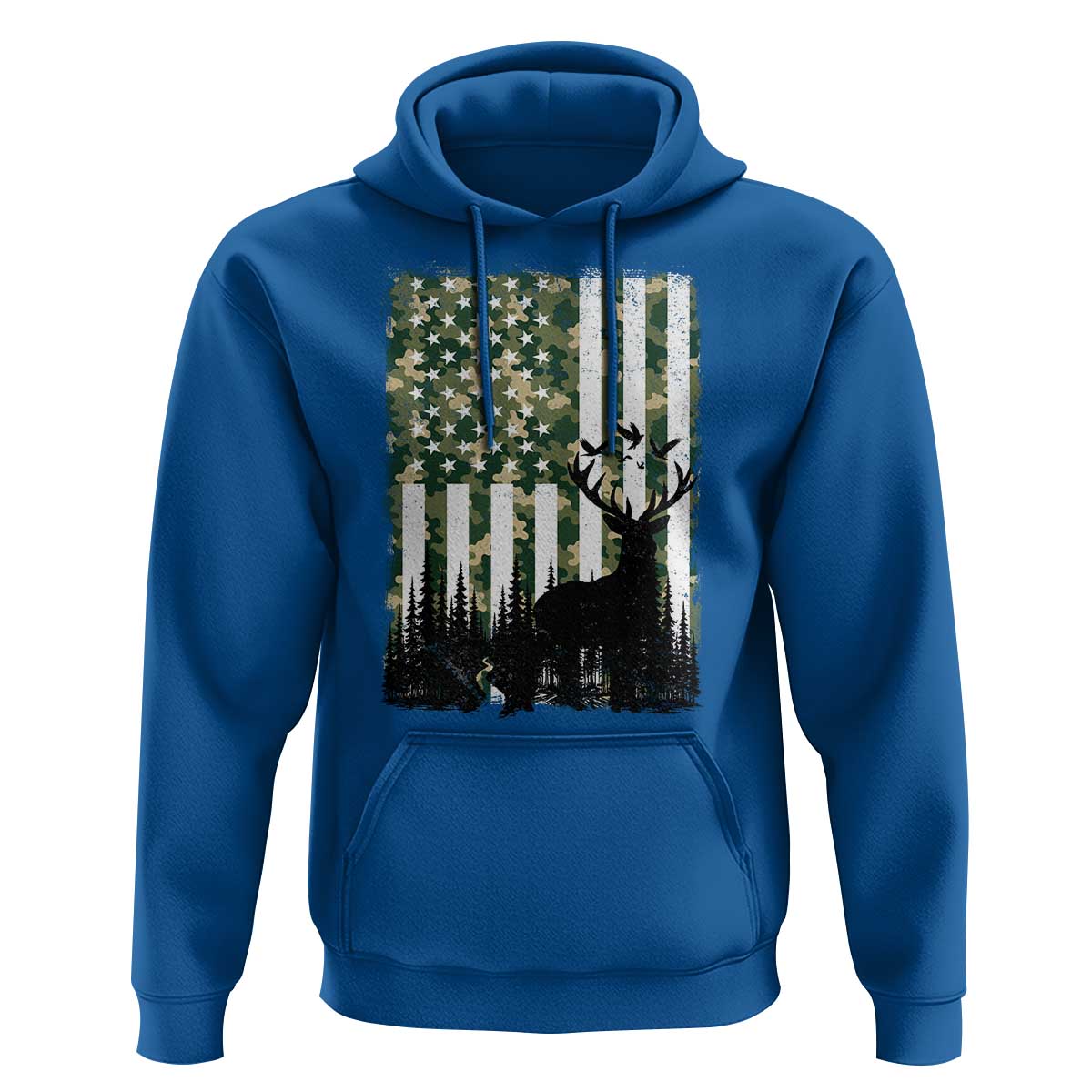 Deer Hunting Hoodie American Flag Camo Gift - Wonder Print Shop