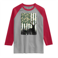 Deer Hunting Raglan Shirt American Flag Camo Gift - Wonder Print Shop