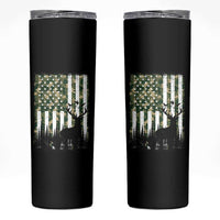 Deer Hunting Skinny Tumbler American Flag Camo Gift