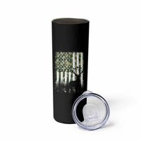 Deer Hunting Skinny Tumbler American Flag Camo Gift