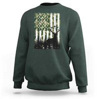 Deer Hunting Sweatshirt American Flag Camo Gift - Wonder Print Shop