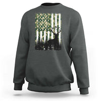 Deer Hunting Sweatshirt American Flag Camo Gift - Wonder Print Shop