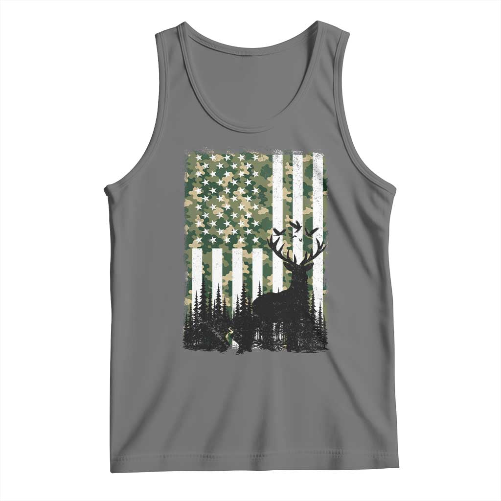 Deer Hunting Tank Top American Flag Camo Gift - Wonder Print Shop