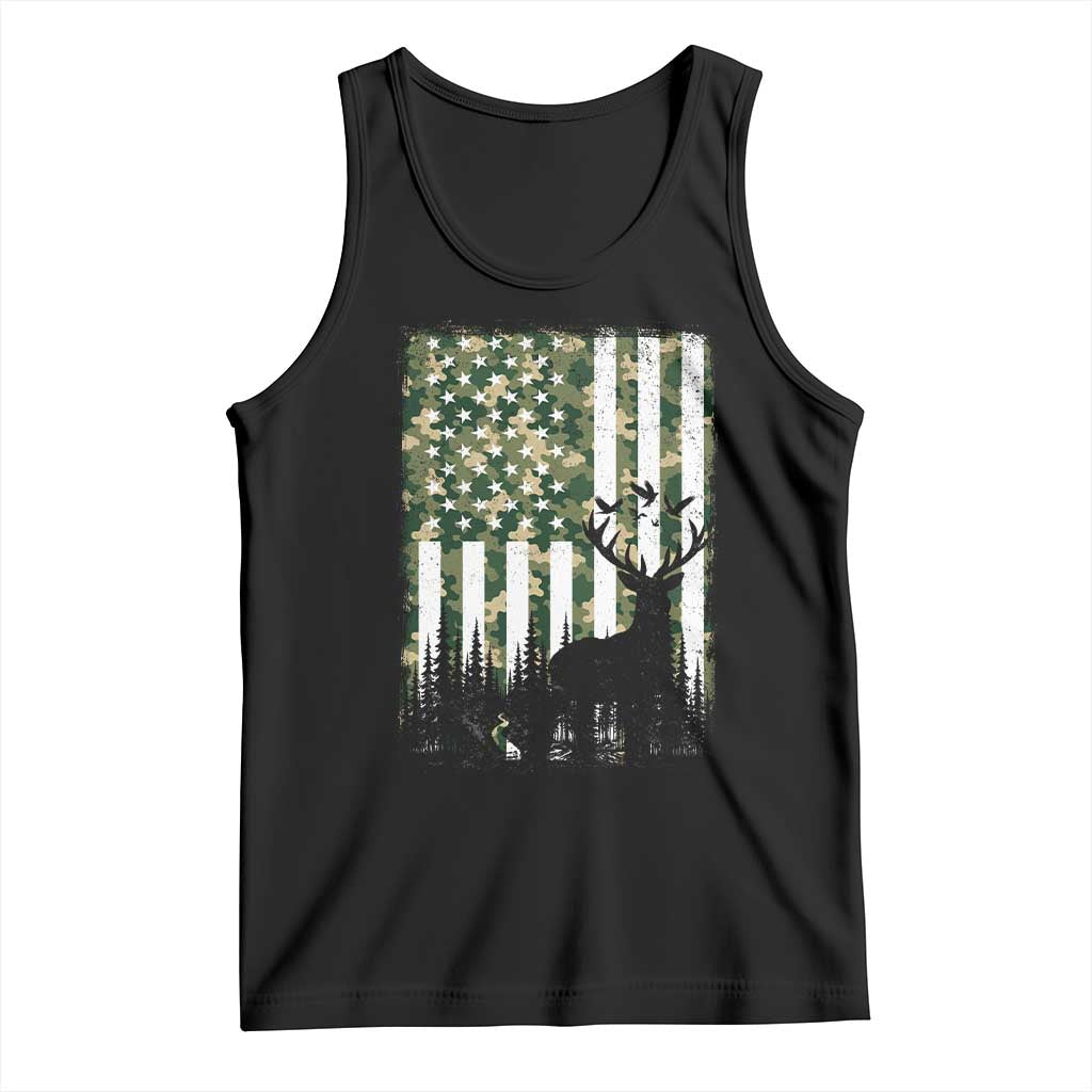 Deer Hunting Tank Top American Flag Camo Gift - Wonder Print Shop