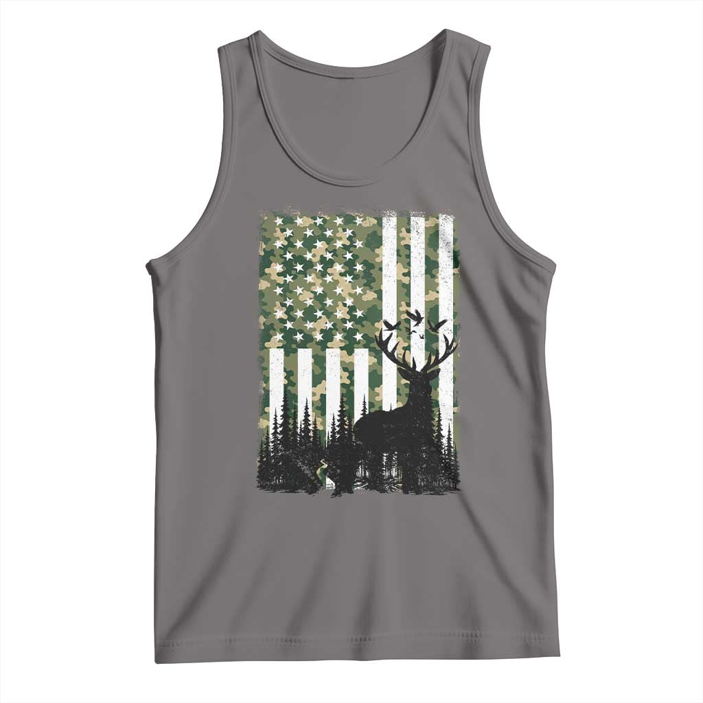 Deer Hunting Tank Top American Flag Camo Gift - Wonder Print Shop