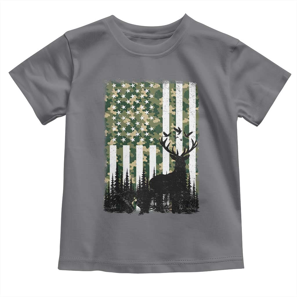 Deer Hunting Toddler T Shirt American Flag Camo Gift - Wonder Print Shop