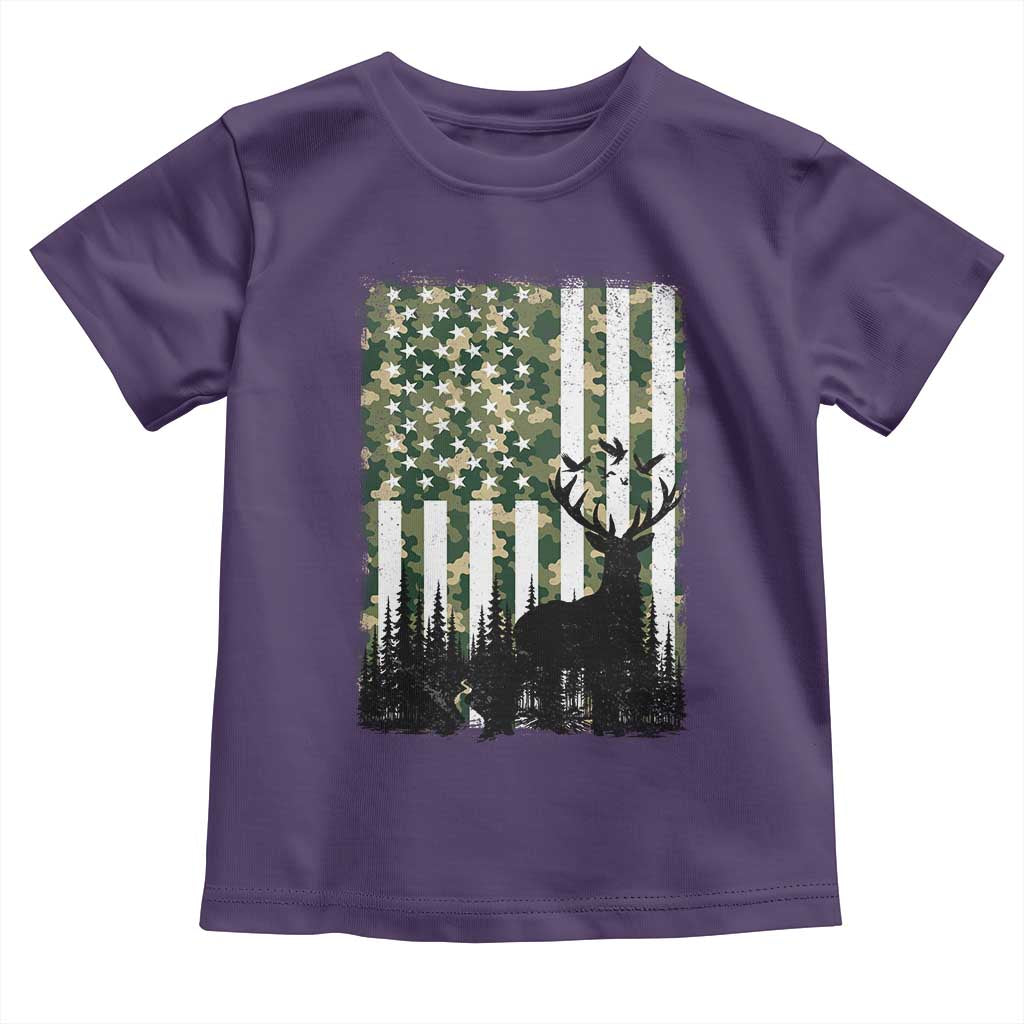 Deer Hunting Toddler T Shirt American Flag Camo Gift - Wonder Print Shop