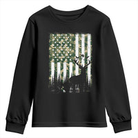 Deer Hunting Youth Sweatshirt American Flag Camo Gift - Wonder Print Shop