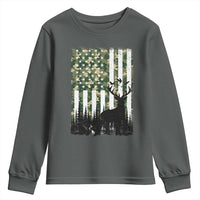 Deer Hunting Youth Sweatshirt American Flag Camo Gift - Wonder Print Shop