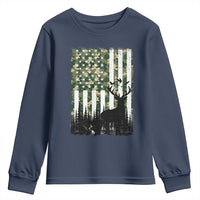 Deer Hunting Youth Sweatshirt American Flag Camo Gift - Wonder Print Shop