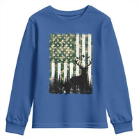 Deer Hunting Youth Sweatshirt American Flag Camo Gift - Wonder Print Shop