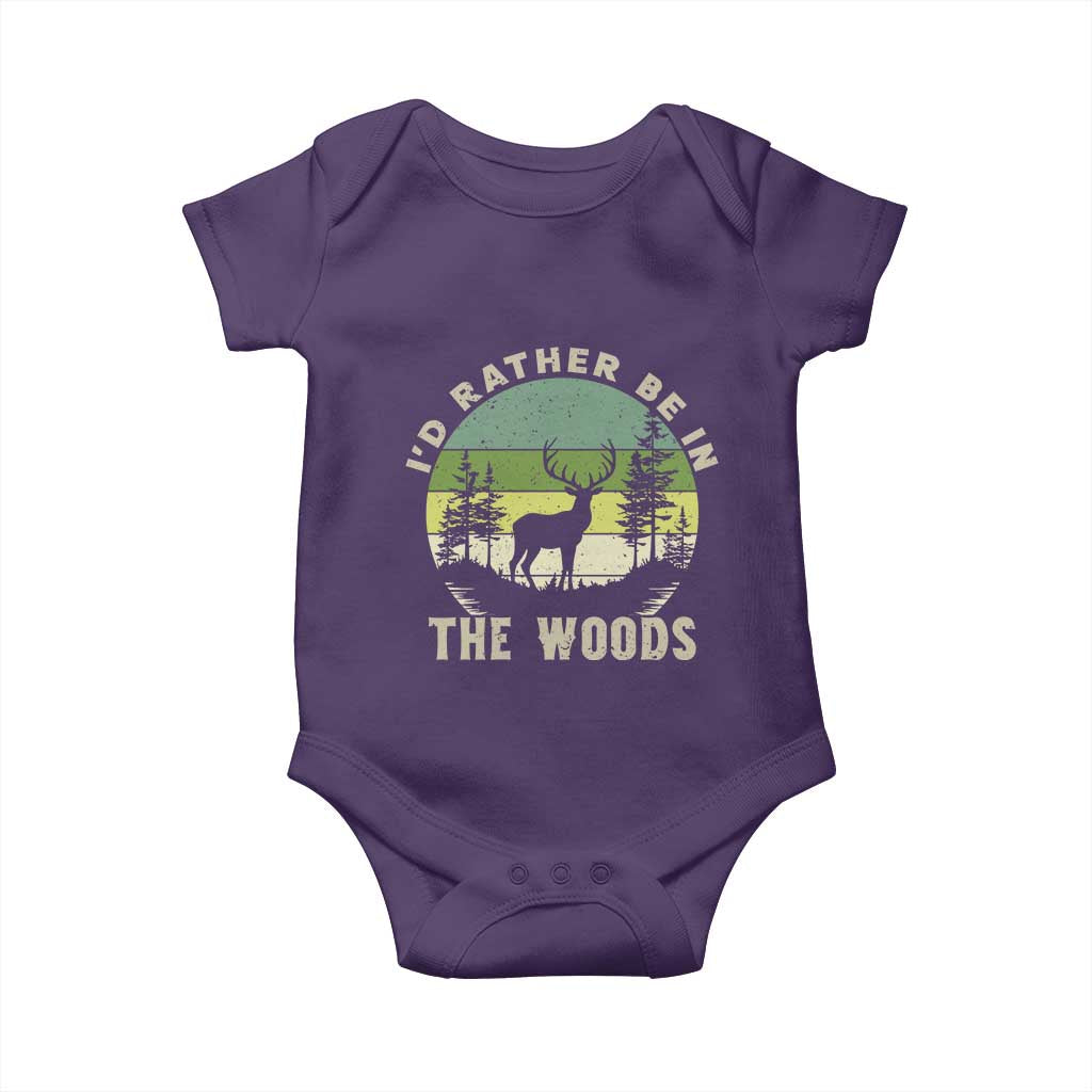 Hunting Season Baby Onesie I Would Rather Be In The Woods - Wonder Print Shop