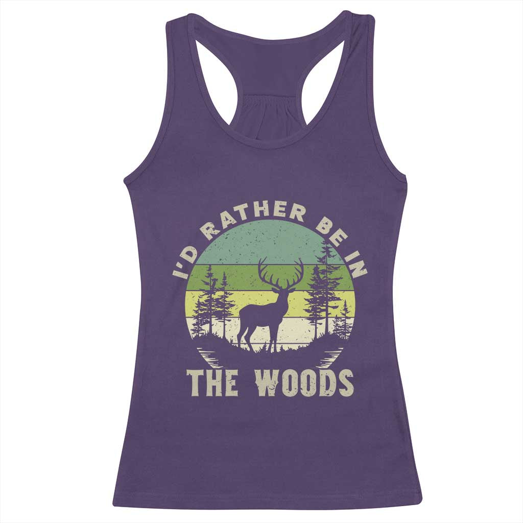 Hunting Season Racerback Tank Top I Would Rather Be In The Woods - Wonder Print Shop