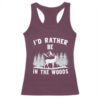 I Would Rather Be In The Woods Racerback Tank Top Deer Hunter Gift - Wonder Print Shop