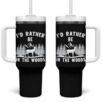 I Would Rather Be In The Woods Tumbler With Handle Deer Hunter Gift