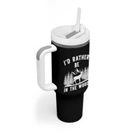 I Would Rather Be In The Woods Tumbler With Handle Deer Hunter Gift