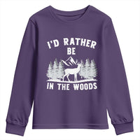 I Would Rather Be In The Woods Youth Sweatshirt Deer Hunter Gift - Wonder Print Shop