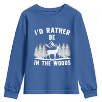 I Would Rather Be In The Woods Youth Sweatshirt Deer Hunter Gift - Wonder Print Shop