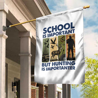 School Is Important But Hunting Is Importanter Garden Flag Retro Deer Hunting Gift - Wonder Print Shop