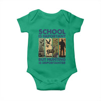 School Is Important But Hunting Is Importanter Baby Onesie Retro Deer Hunting Gift - Wonder Print Shop