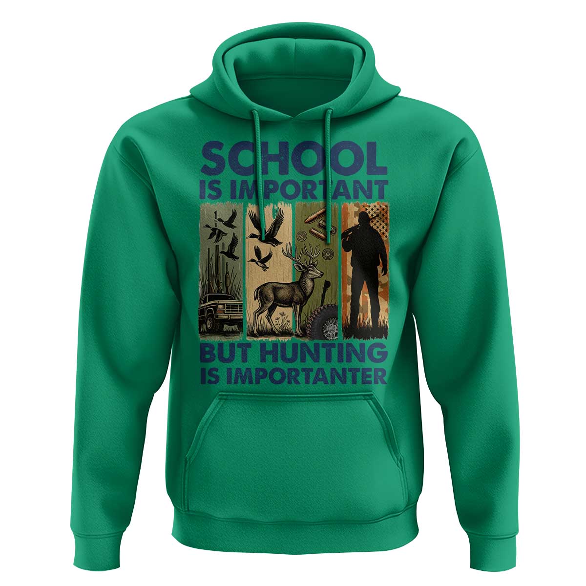 School Is Important But Hunting Is Importanter Hoodie Retro Deer Hunting Gift - Wonder Print Shop