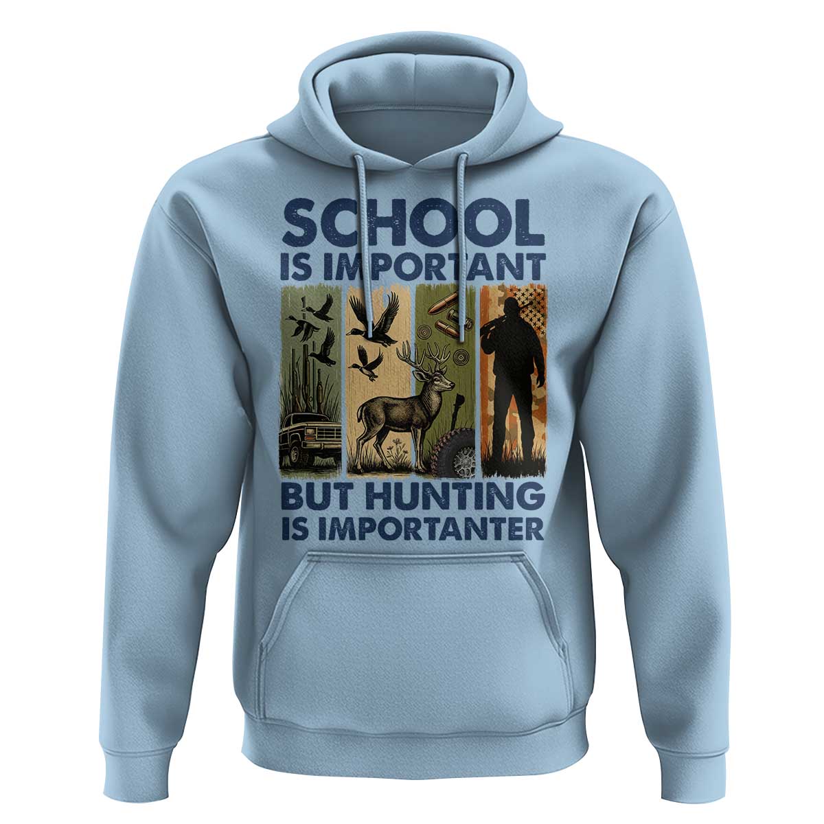 School Is Important But Hunting Is Importanter Hoodie Retro Deer Hunting Gift - Wonder Print Shop