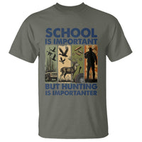 School Is Important But Hunting Is Importanter T Shirt Retro Deer Hunting Gift - Wonder Print Shop