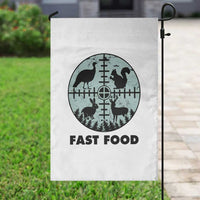 Funny Hunter Joke Garden Flag Hunting Fast Food Animals - Wonder Print Shop